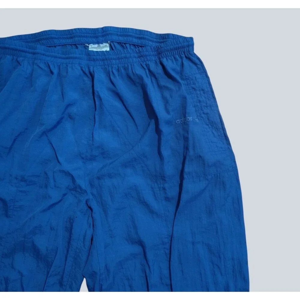 Vintage 90s Adidas Nylon Track Pants Blue Size L